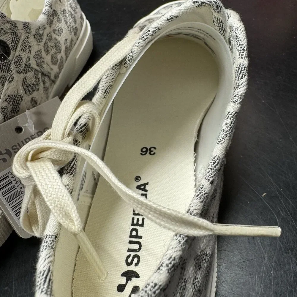 Superga 2750 Light Leopard Print Womens Canvas Trainers Sz‎ 6
